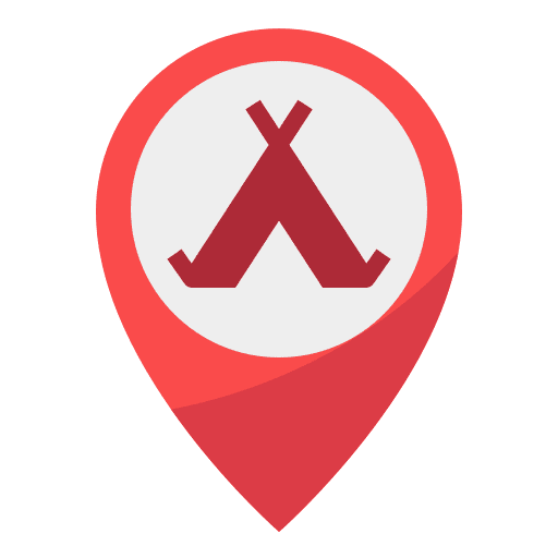Tent pointer maps and location tent icon Tent pointer maps and location tent icon