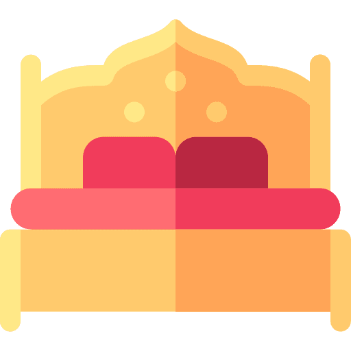 Double bed bedroom furniture and household double bed icon