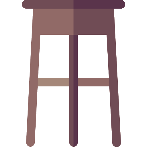 Stool seat wooden interior icon