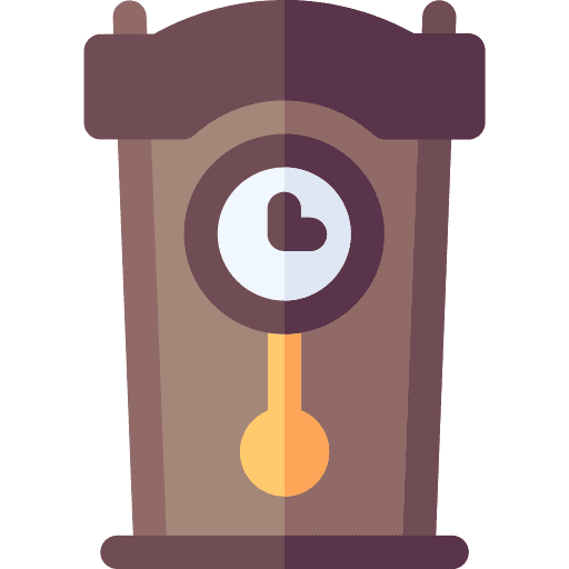 Clock retro home decoration time and date icon