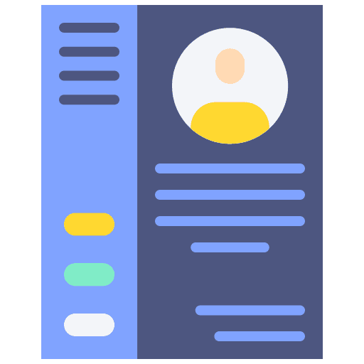 Cv interface profile files and folders icon