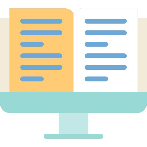 Studies ebook computer screen icon