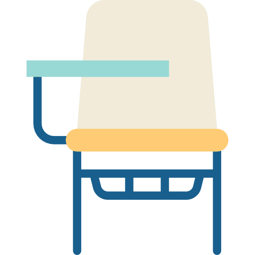 Desk chair studying education desk chair icon