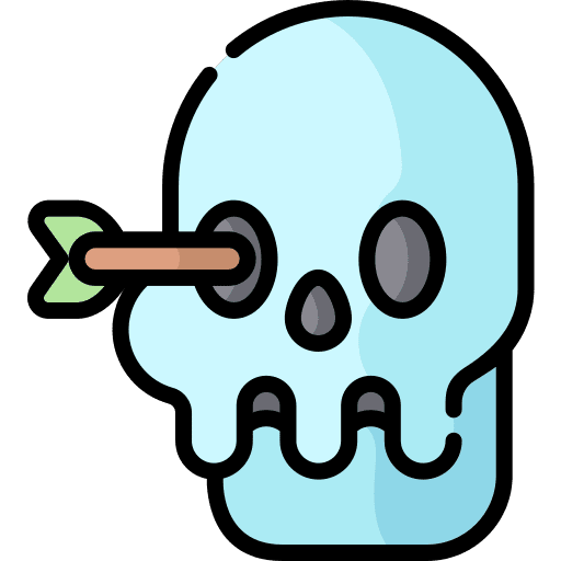Skull game head bolt icon