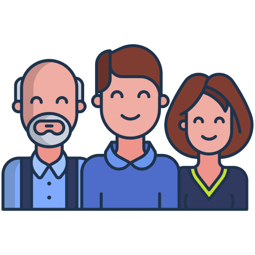 Family adult men son icon