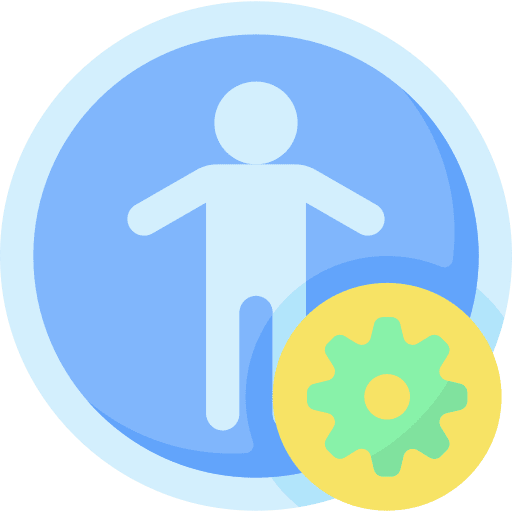 Accesibility management signaling gear icon