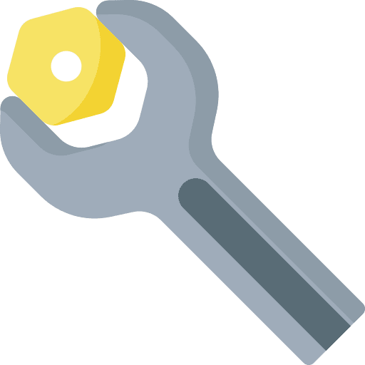 Wrench adjusting hexagonal nut icon