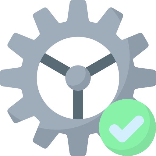 Checked operations gear checked icon