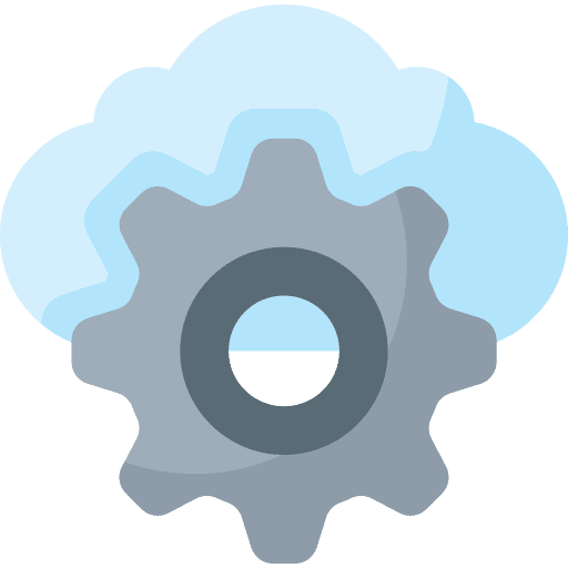 Cloud computing management database cloud icon