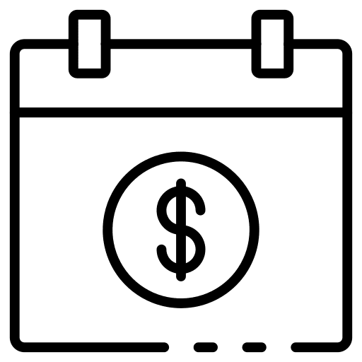 Calendar calendar pay day dollar coin icon