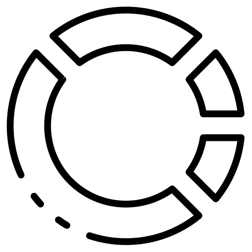 Pie graph market size statistics business and finance icon