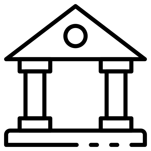 Bank building column architecture and city icon