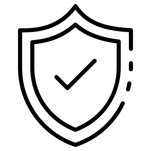 Shield tick security shield icon