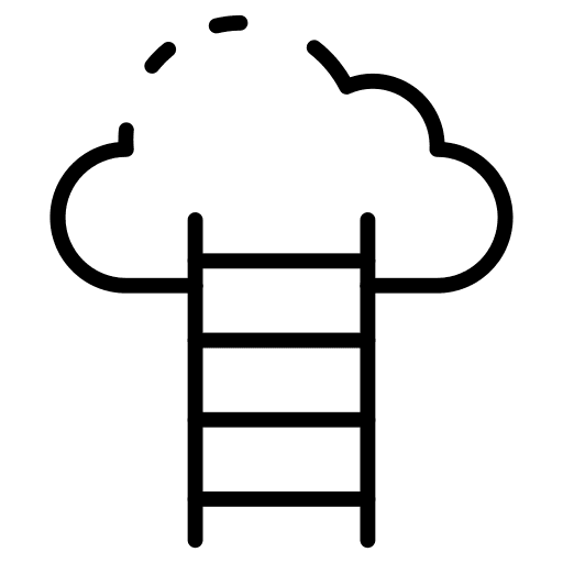Cloud ladder business and finance aim icon