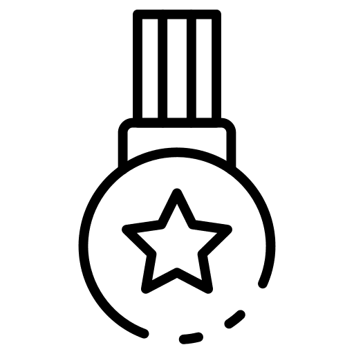 Medal badge star sports and competition icon