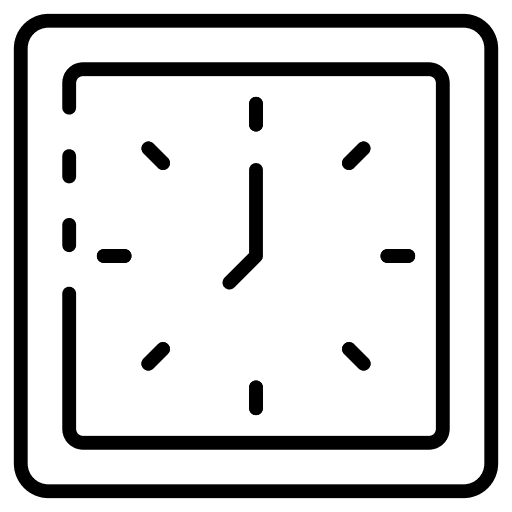 Wall clock time punctuality square icon