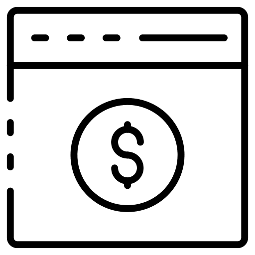 Web browser money business and finance digital icon