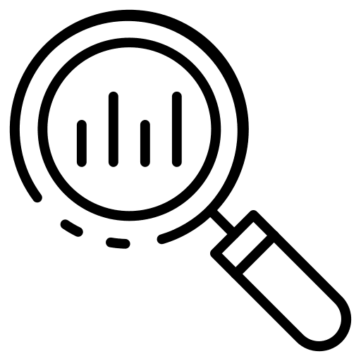 Magnifying glass magnifying glass search business and finance icon