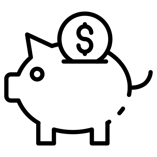 Piggy bank savings money cost saving icon