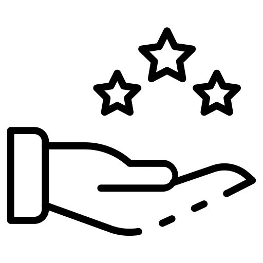 Rating hand stars like icon