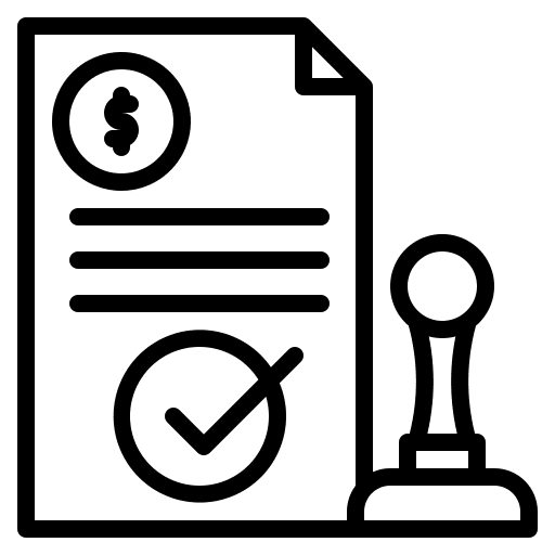 Approved bank money financial icon