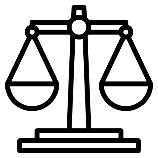 Balance advocate justice scale laws icon