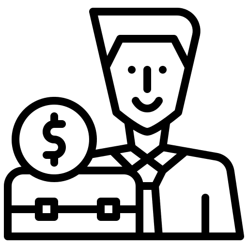 Broker money man broker icon Broker money man broker icon