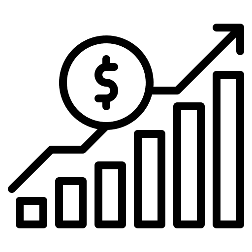 Growth financial money sales icon