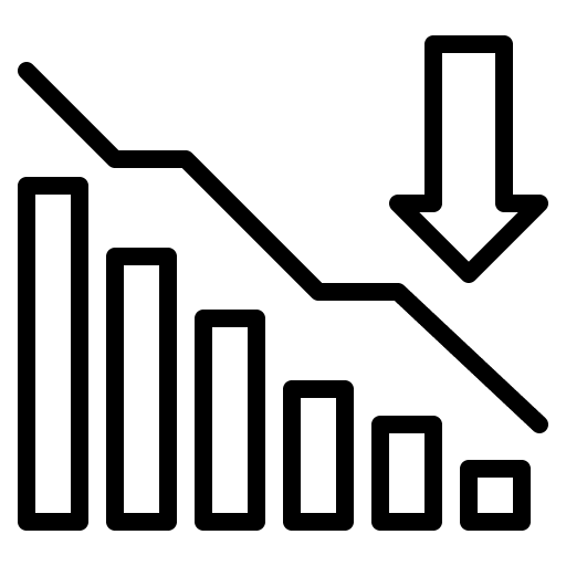 Lost graph bar chart low icon