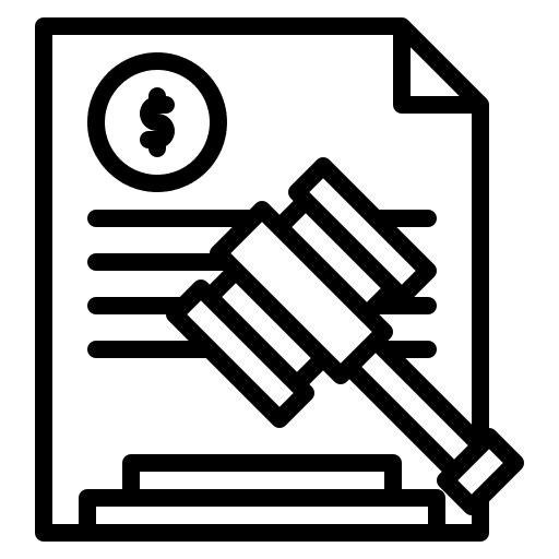 Auction gavel banking money icon Auction gavel banking money icon