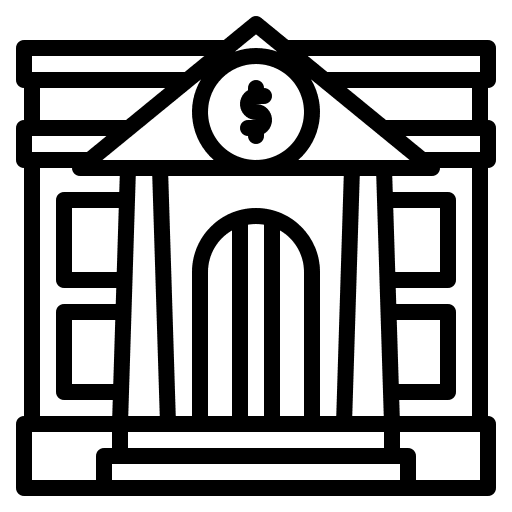 Bank banking architecture and city money icon Bank banking architecture and city money icon