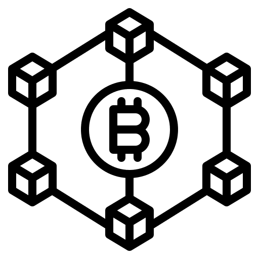 Blockchain transfers business and finance bank icon Blockchain transfers business and finance bank icon