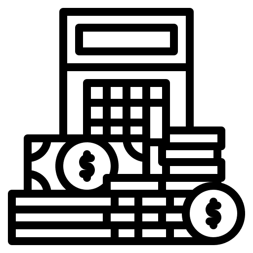 Budget money calculator business and finance icon Budget money calculator business and finance icon