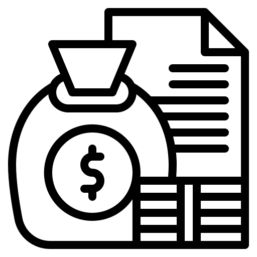 Financial loan business and finance money bag icon Financial loan business and finance money bag icon