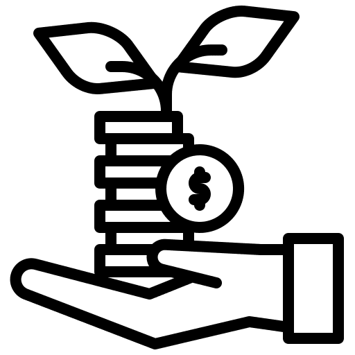 Investment dollar hand selling icon Investment dollar hand selling icon