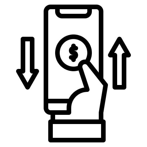 Money transfer payment smartphone business and finance icon Money transfer payment smartphone business and finance icon