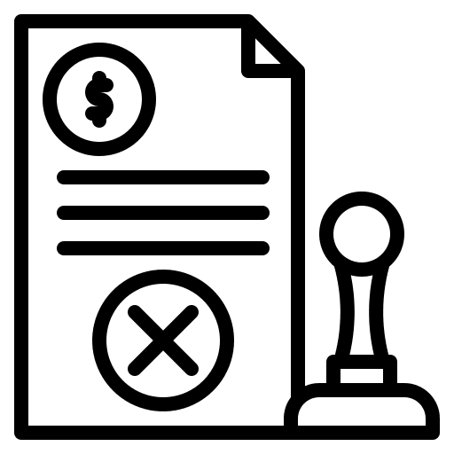 Rejected banking failure financial icon Rejected banking failure financial icon