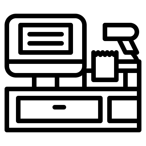 Cash register business and finance machine saving icon Cash register business and finance machine saving icon