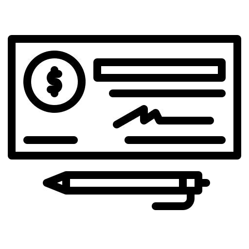 Cheque dollar banking business and finance icon Cheque dollar banking business and finance icon