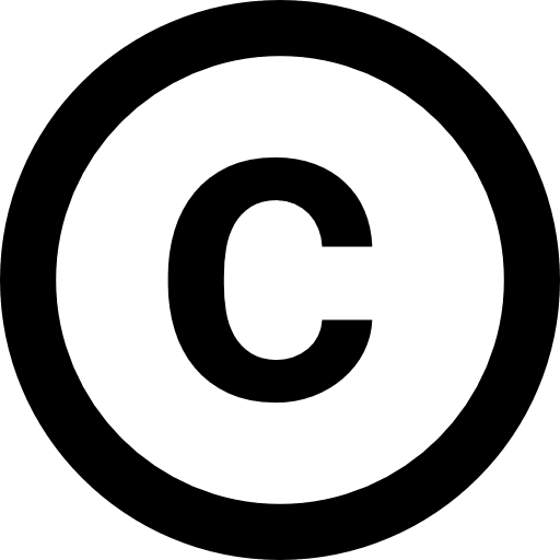 Copyright typography circle shapes icon