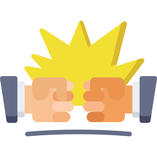 Conflict hands and gestures angry fists icon