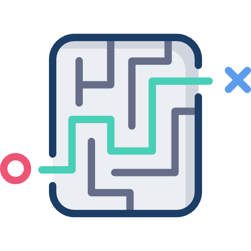 Labyrinth maps and location complexity planning icon Labyrinth maps and location complexity planning icon