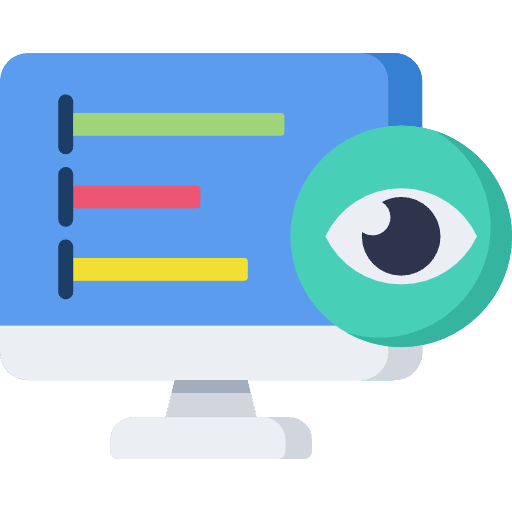 Monitoring business and finance eye monitor icon Monitoring business and finance eye monitor icon