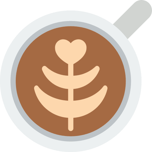 Latte art cafe drink icon