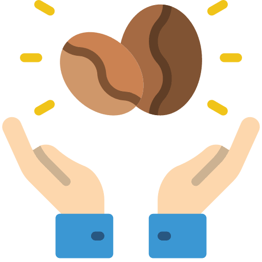 Beans coffee beans hold icon