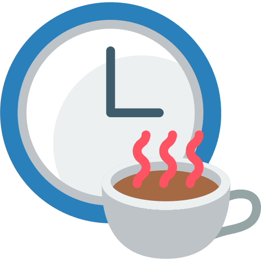 Clock cup coffee food and restaurant icon