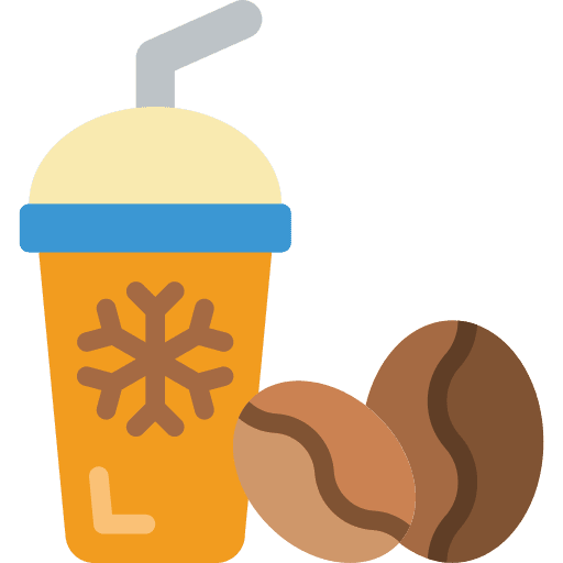Coffee beans drink cold icon