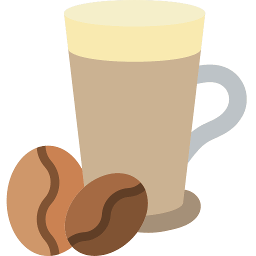Latte latte food and restaurant beans icon