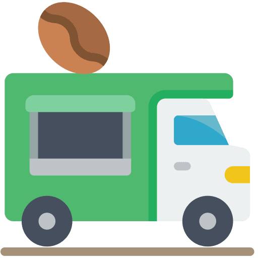 Truck takeaway coffee truck icon
