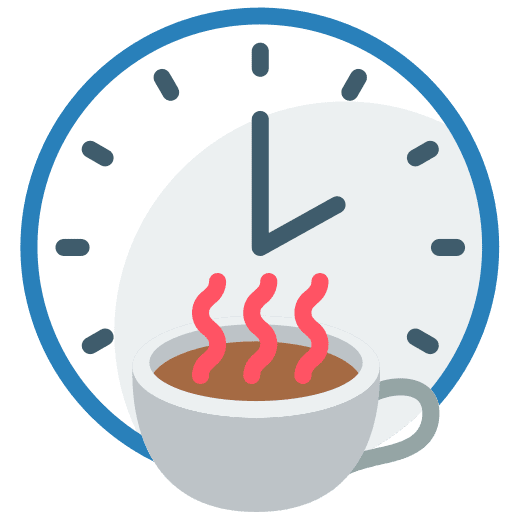Clock coffee time clock icon